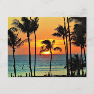 Schöner hawaiianischer Sonnenuntergang Postkarte