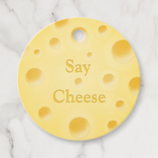 Schöner, hellgelber Käse-Slice Custom Round Geschenkanhänger (Vorderseite)