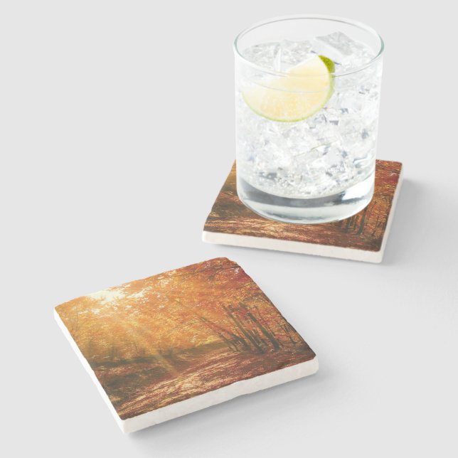 Schöner Herbst Steinuntersetzer (Seitenansicht)