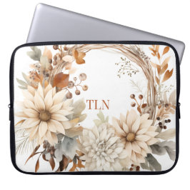 Schöner Herbstkranz mit Initialen Laptopschutzhülle