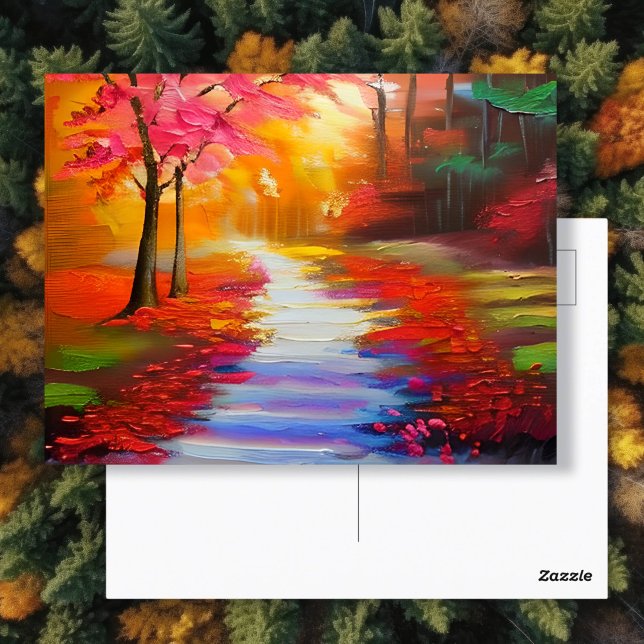 Schöner Herbsttag | Herbstweg Postkarte (Von Creator hochgeladen)