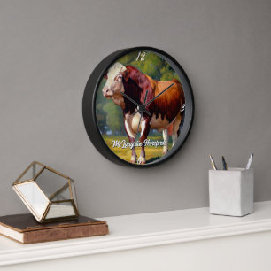 Schöner Hereford-Bulle Uhr
