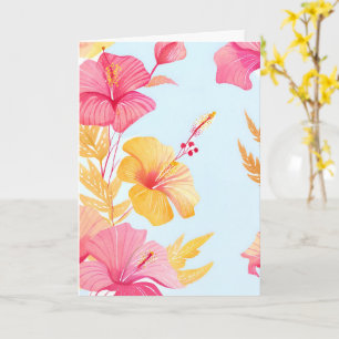Schöner Hibiskus Tropische Blume Wasserfarbe Karte