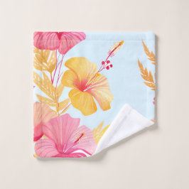 Schöner Hibiskus | Tropische Blume Wasserfarbe Waschlappen