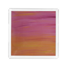 Schöner, hochwertiger rosa & orangefarbener Tray