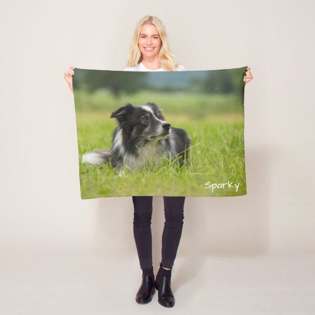 Schöner Individuelle Name Border Collie Fleecedecke (Beispiel)