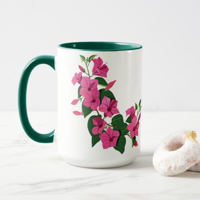 Schöner, individueller Blumenzauberkaffee Tasse (Mit Donut)