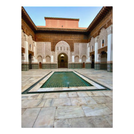 Schöner Innenhof von Ben Youssef - Marrachech Fotodruck