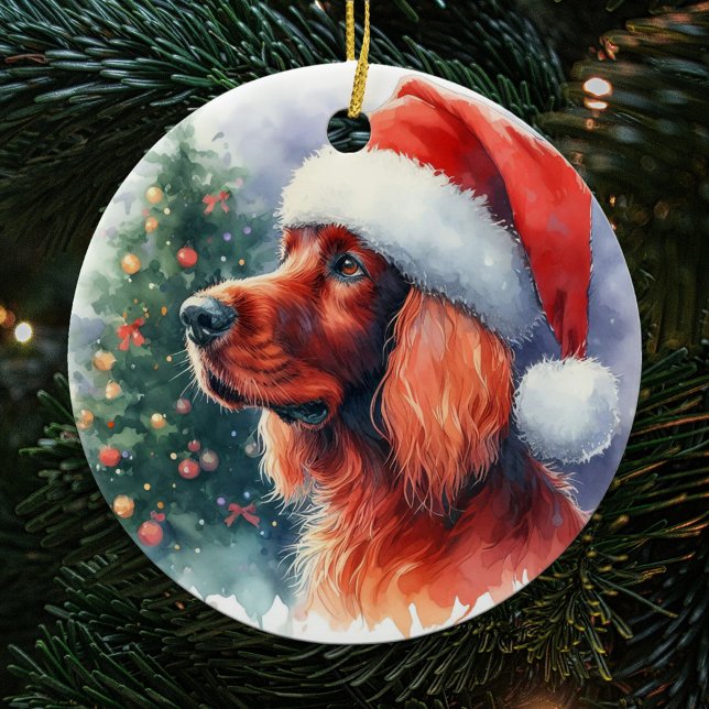 Schöner Irish Setter Dog Weihnachten Keramik Ornament (Von Creator hochgeladen)