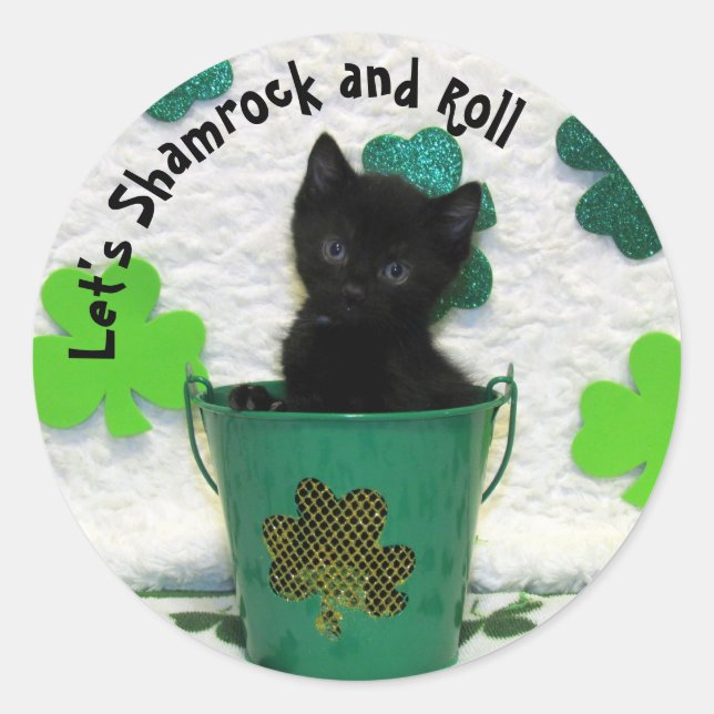 Schöner Jack, die irische Katze - St. Patrick's Da Runder Aufkleber (Vorderseite)