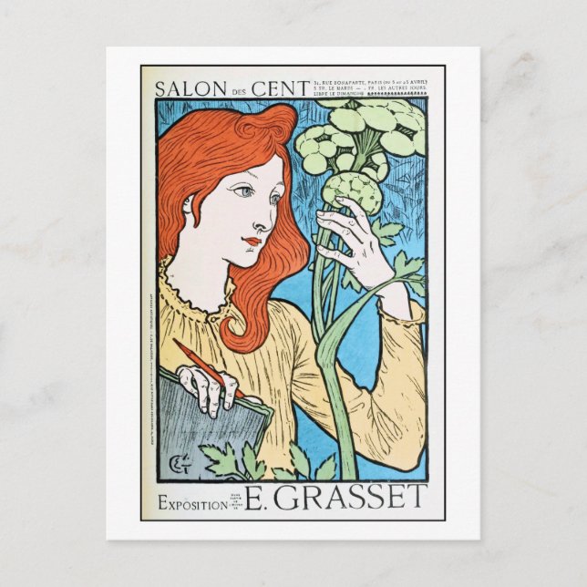 Schöner Jahrgang und Ausstellung Eugene Grasset Postkarte (Vorderseite)