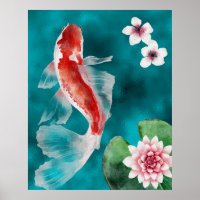 Schöner japanischer Koi Fisch, Kirschblüten Japan