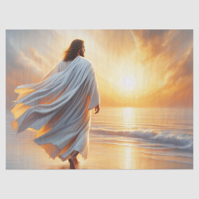 Schöner Jesus am Meer Tissue-Papier Seidenpapier (Vorderseite)