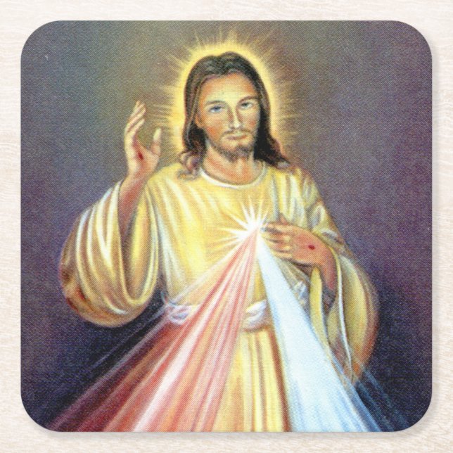 Schöner Jesus Christus Rechteckiger Pappuntersetzer (Vorderseite)