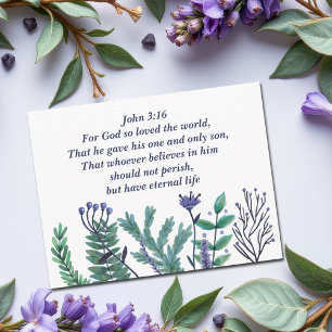 Schöner John 3:16 Hübscher Christlicher Bibelverse Feiertagspostkarte