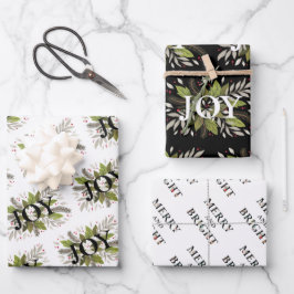 Schöner JOY Winter botanisch, Merry & Bright Geschenkpapier Set