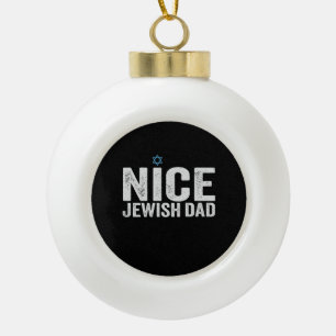 Schöner jüdischer Vater Hanukkah Jüdisches Familie Keramik Kugel-Ornament