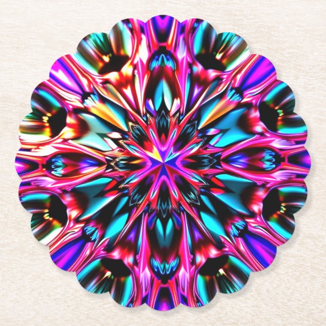 Schöner Kaleidoskop Jewel Look Untersetzer (Vorderseite)
