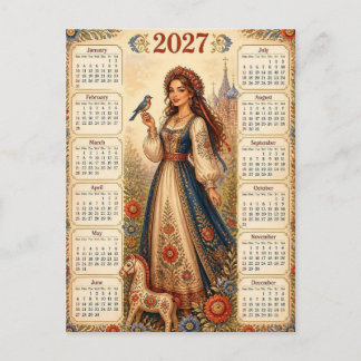 Schöner Kalender 2027 Postkarte