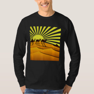 Schöner Kamelspaziergang entlang der Sahara-Wüste T-Shirt