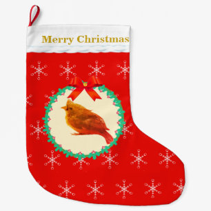 Schöner Kardinalvogel Großer Weihnachtsstrumpf