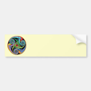 Schöner keltischer Mandala mit buntem Wirbel Autoaufkleber