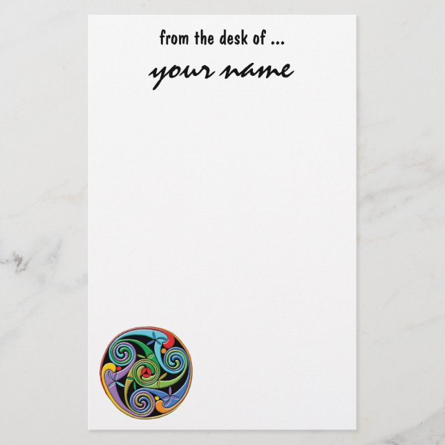 Schöner keltischer Mandala mit buntem Wirbel Briefpapier (Vorderseite)