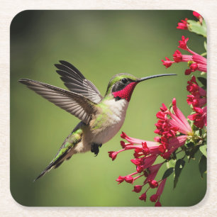 Schöner Kolibri Rechteckiger Pappuntersetzer