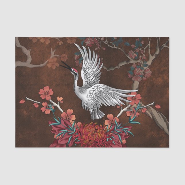 Schöner Kran Seidenpapier (Vorderseite)