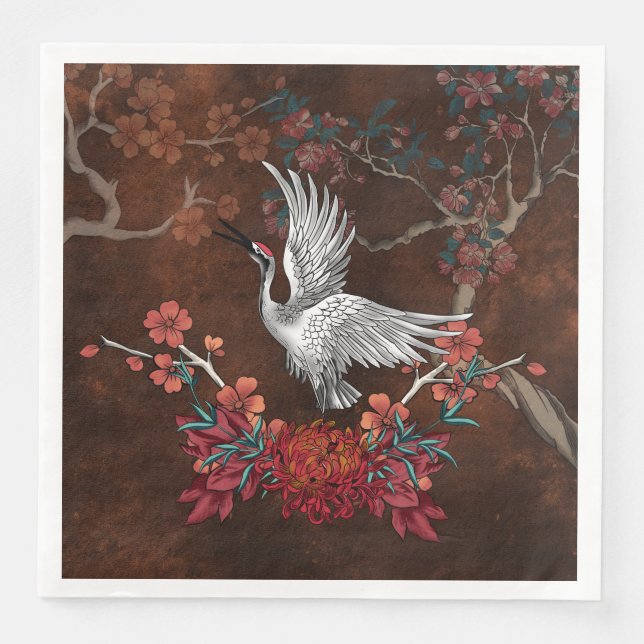 Schöner Kran Serviette (Vorderseite)