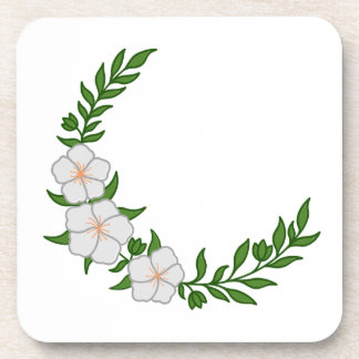 Schöner KronenHalbmond weißer Blume Getränkeuntersetzer