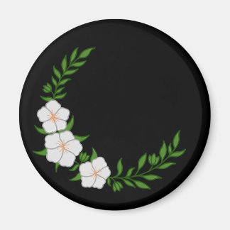 Schöner KronenHalbmond weißer Blume Magnet