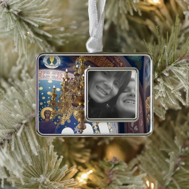 Schöner Kronleuchter im Dom Rahmen-Ornament Silber (Baum)