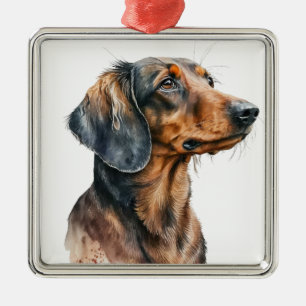 SCHÖNER KURZ HAIRED DACKEL HUND ORNAMENT AUS METALL