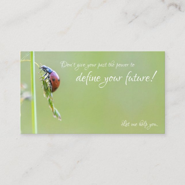 Schöner Ladybug mit motivierend Zitat Visitenkarte (Vorderseite)