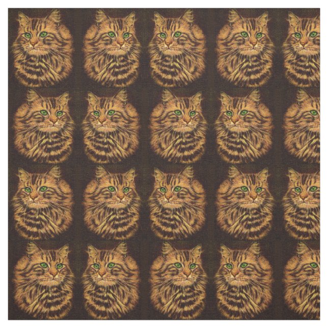 schöner, langhaariger Katzenaufdruck Stoff (Muster)