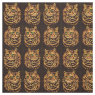 schöner, langhaariger Tabby-Katzenprint Stoff