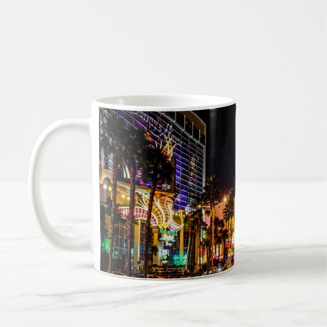 Schöner Las Vegas Strip in der Nacht Kaffeetasse (Links)