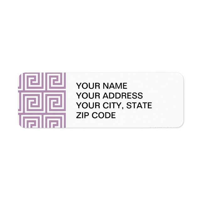 Schöner Lavendel und weißes griechisches Schlüssel (Vorne)