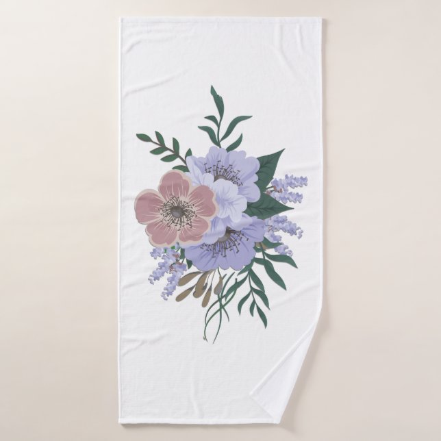 Schöner Lavender in Bouquet Badhandtuch Set (Badehandtuch)