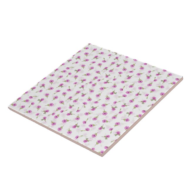Schöner Lavender Lila Daisy Blume Design Fliese (Seite)