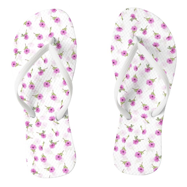 Schöner Lavender Lila Daisy Blume Design Flip Flops (Fußbett)