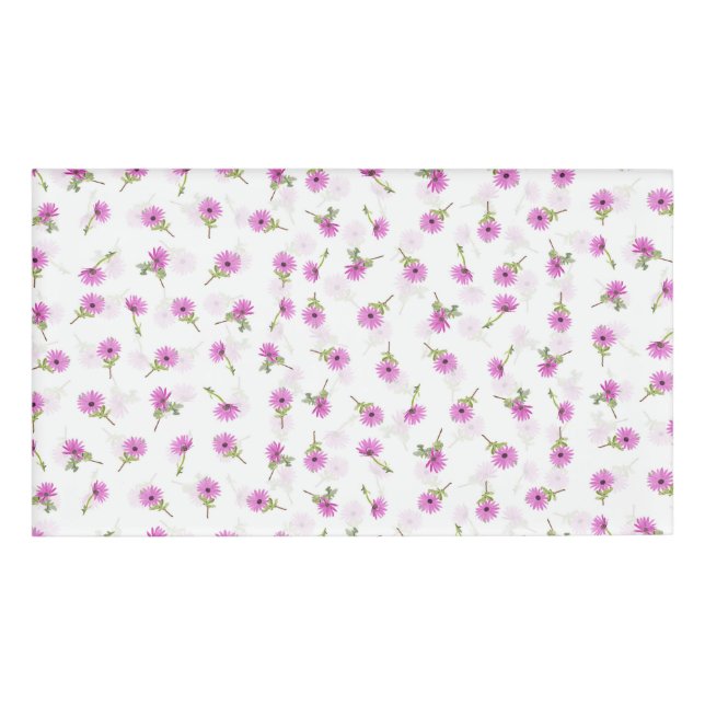 Schöner Lavender Lila Daisy Blume Design Namenschild (Vorderseite)