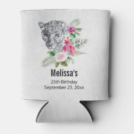 Schöner Leopard Kopf in Watercolor Geburtstag Dosenkühler