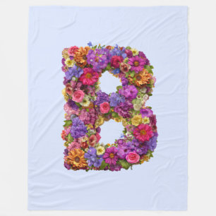 Schöner Letter B Floral Monogram Blanket Fleecedecke