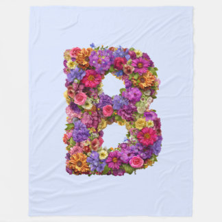 Schöner Letter B Floral Monogram Blanket Fleecedecke