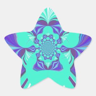 Schöner lila cyan schillernder Blau-Vektor-Farbton Stern-Aufkleber