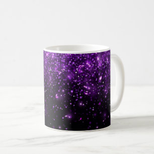 Schöner Lila Glitzer drucken Kaffeetasse