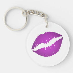 Schöner lila Ombre-Lippenstift Pout Kiss Schlüsselanhänger