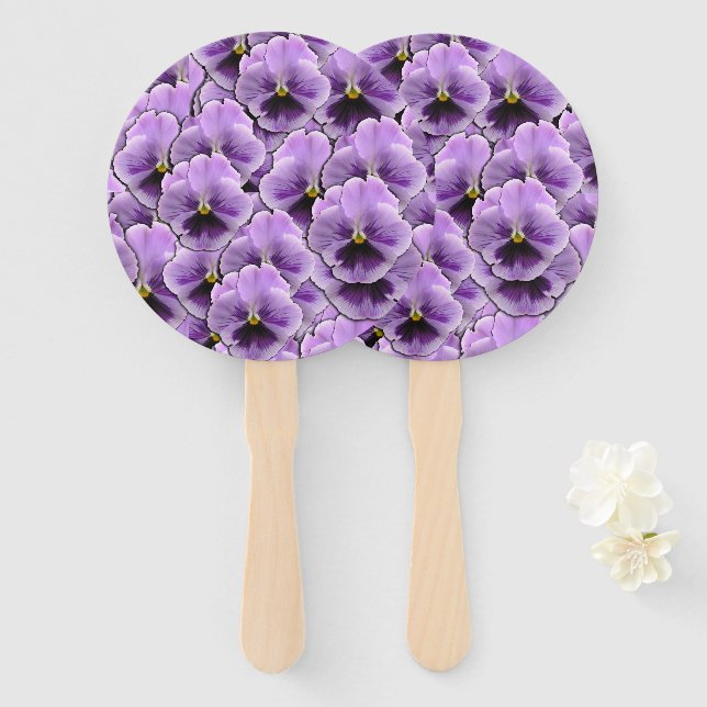 Schöner Lila Pansy Garden Fächer (Vorne und Hinten)